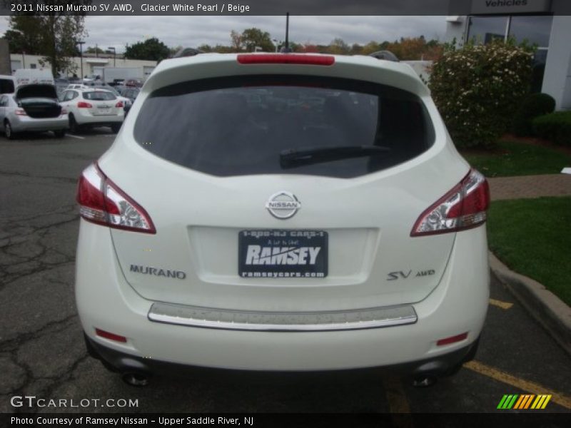 Glacier White Pearl / Beige 2011 Nissan Murano SV AWD