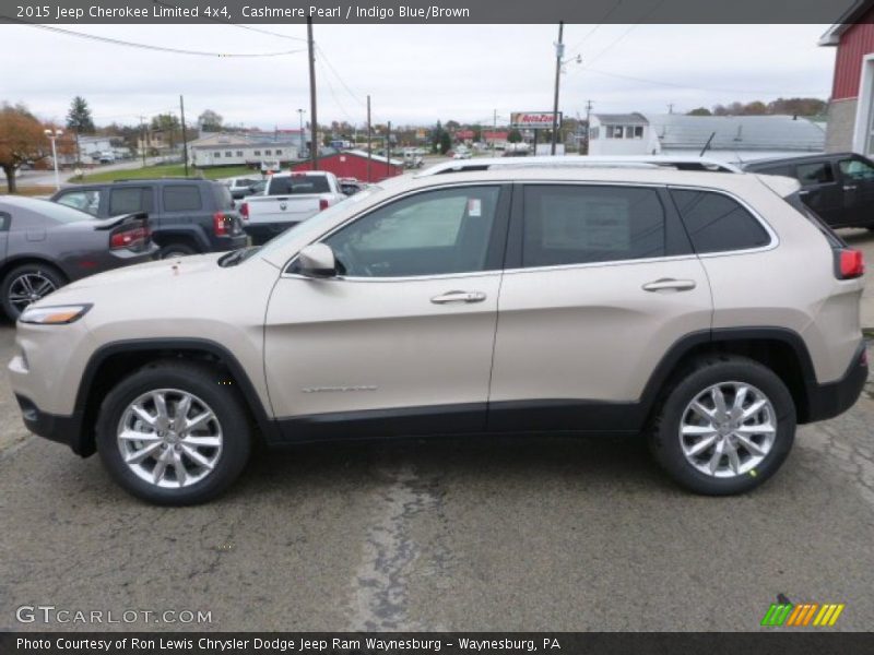 Cashmere Pearl / Indigo Blue/Brown 2015 Jeep Cherokee Limited 4x4