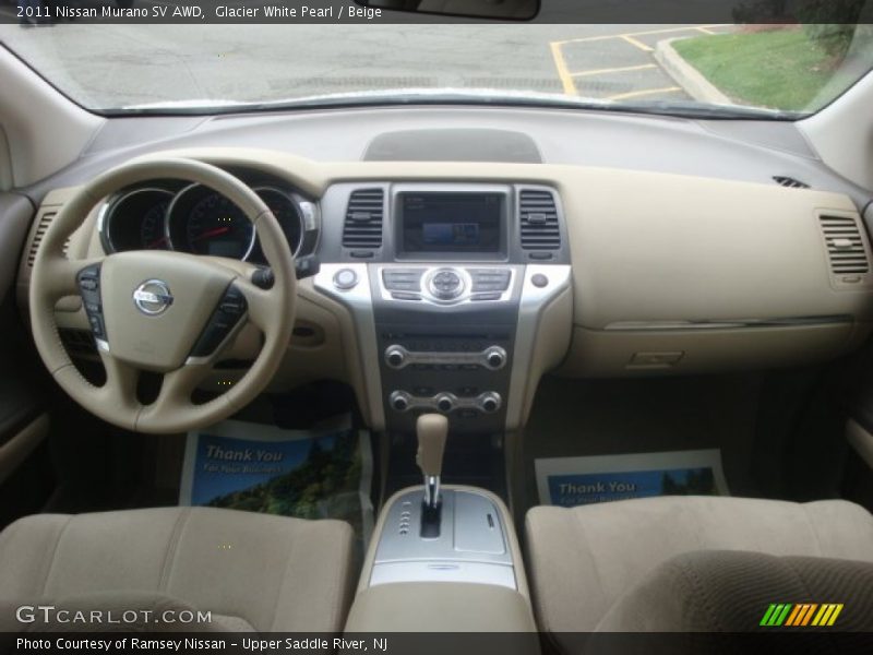 Glacier White Pearl / Beige 2011 Nissan Murano SV AWD
