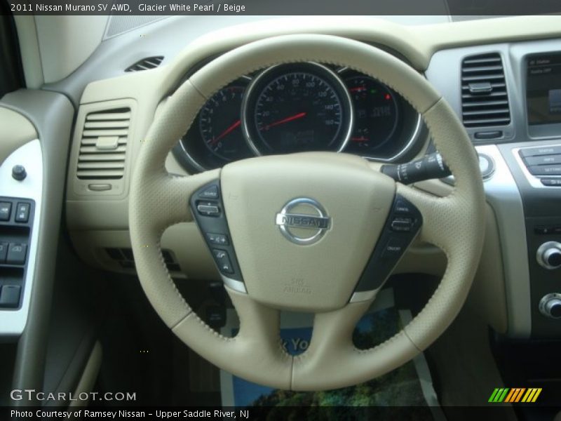 Glacier White Pearl / Beige 2011 Nissan Murano SV AWD