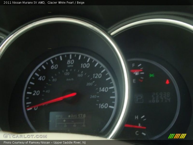 Glacier White Pearl / Beige 2011 Nissan Murano SV AWD