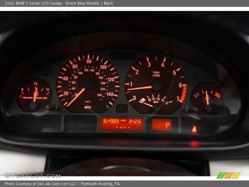 Orient Blue Metallic / Black 2002 BMW 3 Series 325i Sedan