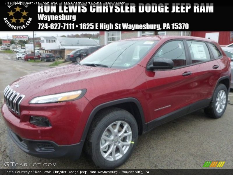 Deep Cherry Red Crystal Pearl / Black 2015 Jeep Cherokee Sport 4x4
