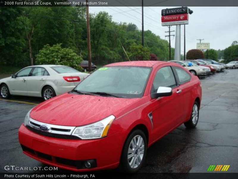 Vermillion Red / Medium Stone 2008 Ford Focus SE Coupe