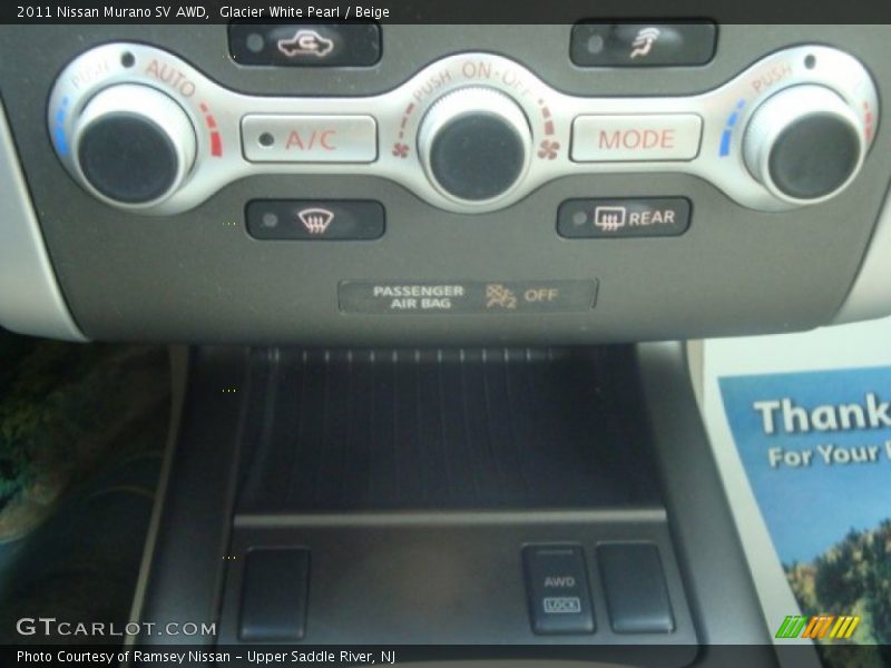 Glacier White Pearl / Beige 2011 Nissan Murano SV AWD