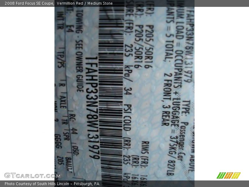 Vermillion Red / Medium Stone 2008 Ford Focus SE Coupe
