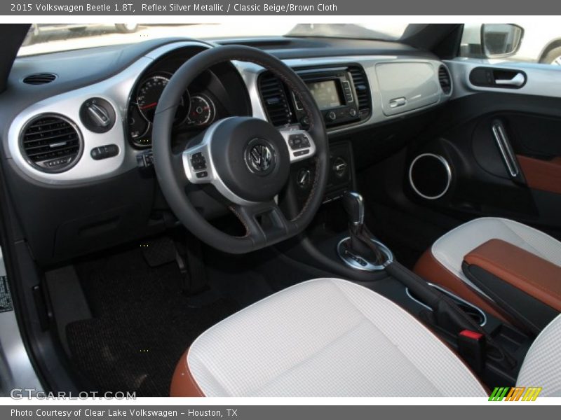  2015 Beetle 1.8T Classic Beige/Brown Cloth Interior