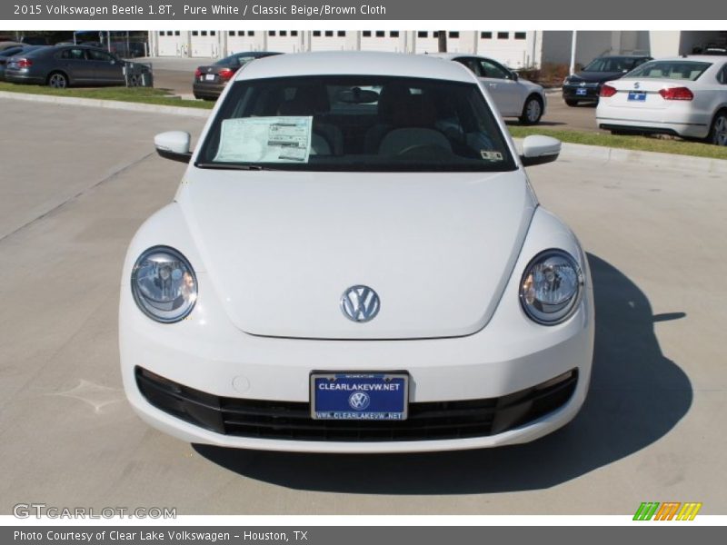 Pure White / Classic Beige/Brown Cloth 2015 Volkswagen Beetle 1.8T