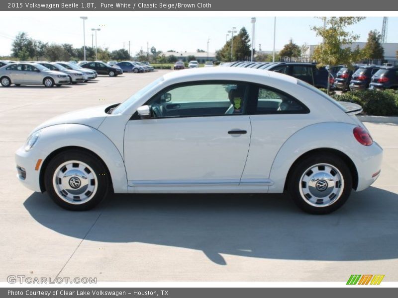Pure White / Classic Beige/Brown Cloth 2015 Volkswagen Beetle 1.8T