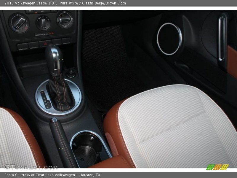 Pure White / Classic Beige/Brown Cloth 2015 Volkswagen Beetle 1.8T