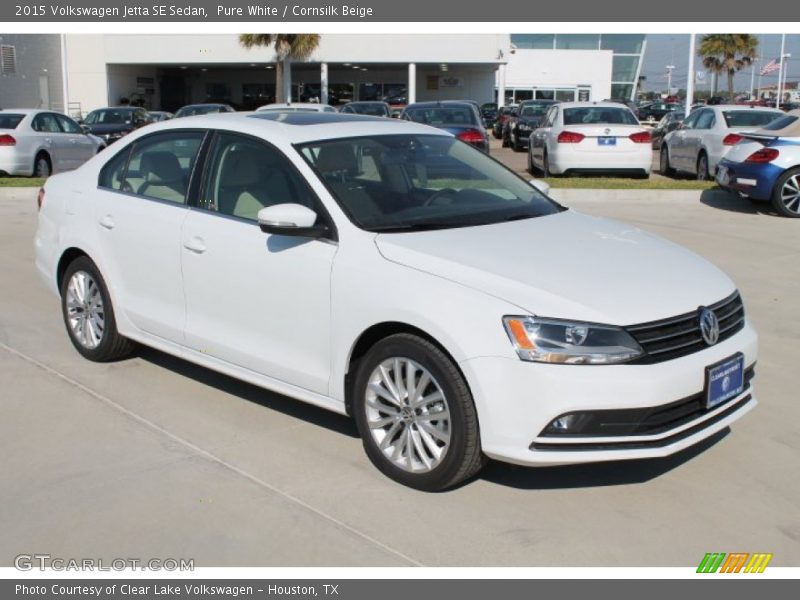 Pure White / Cornsilk Beige 2015 Volkswagen Jetta SE Sedan