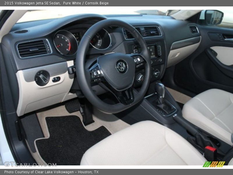 Pure White / Cornsilk Beige 2015 Volkswagen Jetta SE Sedan