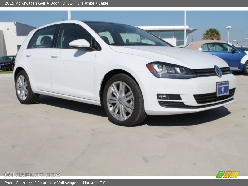 Pure White / Beige 2015 Volkswagen Golf 4 Door TDI SE