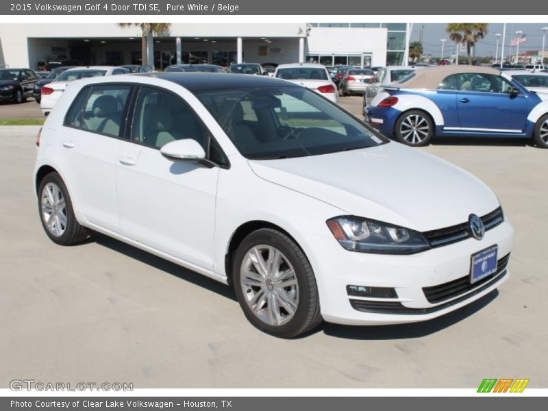 Pure White / Beige 2015 Volkswagen Golf 4 Door TDI SE