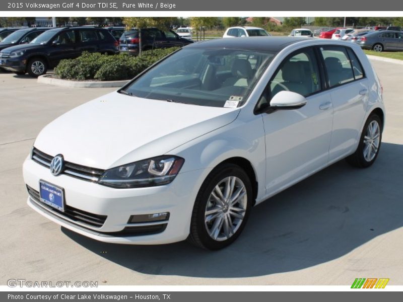 Pure White / Beige 2015 Volkswagen Golf 4 Door TDI SE