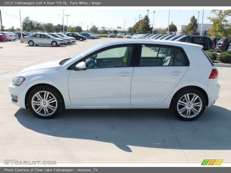 Pure White / Beige 2015 Volkswagen Golf 4 Door TDI SE