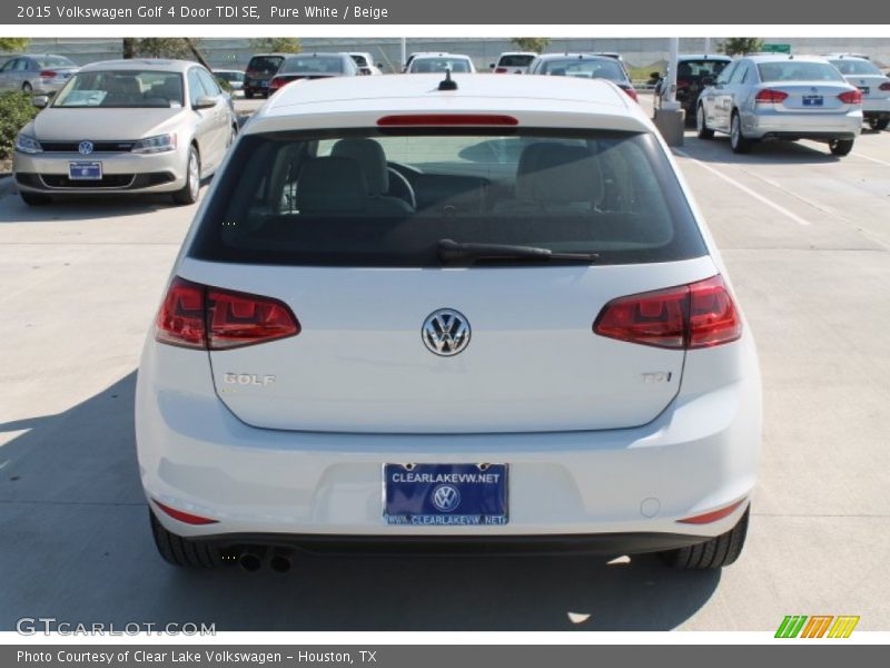Pure White / Beige 2015 Volkswagen Golf 4 Door TDI SE