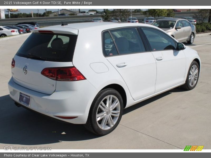 Pure White / Beige 2015 Volkswagen Golf 4 Door TDI SE
