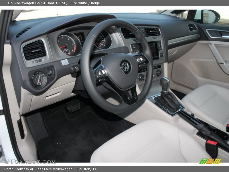 Pure White / Beige 2015 Volkswagen Golf 4 Door TDI SE