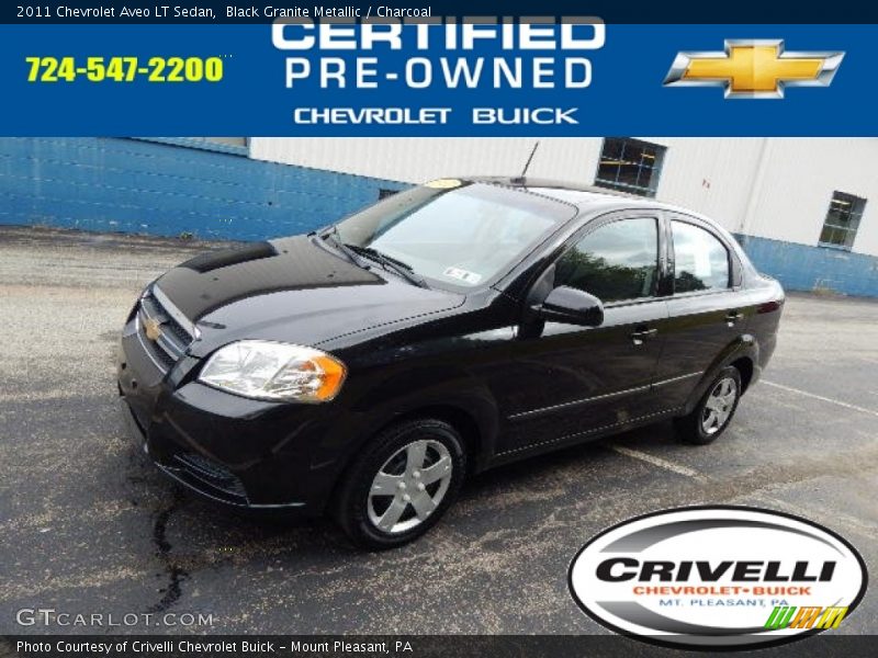 Black Granite Metallic / Charcoal 2011 Chevrolet Aveo LT Sedan