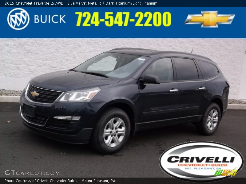 Blue Velvet Metallic / Dark Titanium/Light Titanium 2015 Chevrolet Traverse LS AWD