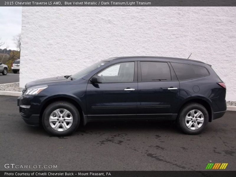 Blue Velvet Metallic / Dark Titanium/Light Titanium 2015 Chevrolet Traverse LS AWD