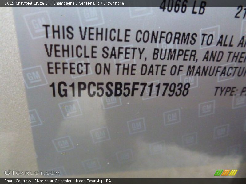 Champagne Silver Metallic / Brownstone 2015 Chevrolet Cruze LT