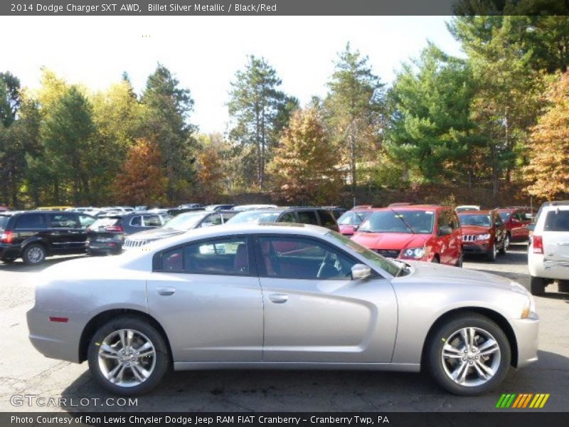 Billet Silver Metallic / Black/Red 2014 Dodge Charger SXT AWD