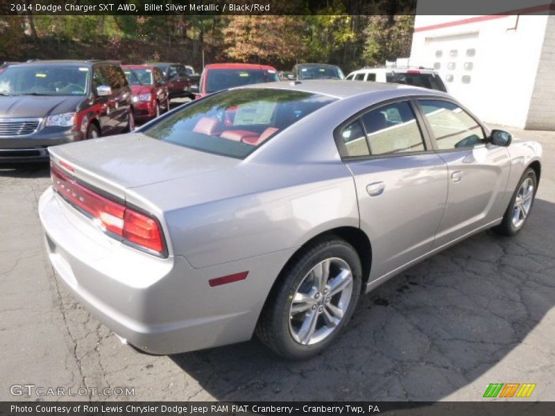 Billet Silver Metallic / Black/Red 2014 Dodge Charger SXT AWD