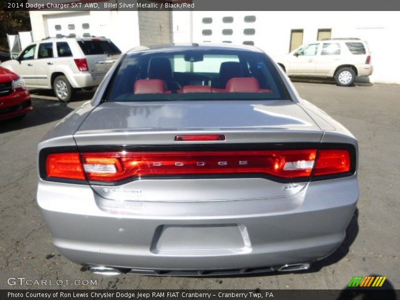 Billet Silver Metallic / Black/Red 2014 Dodge Charger SXT AWD