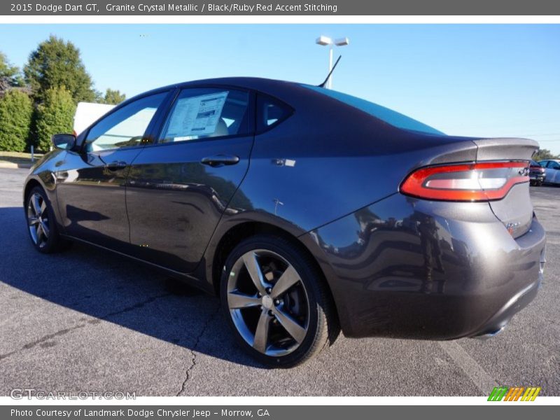 Granite Crystal Metallic / Black/Ruby Red Accent Stitching 2015 Dodge Dart GT