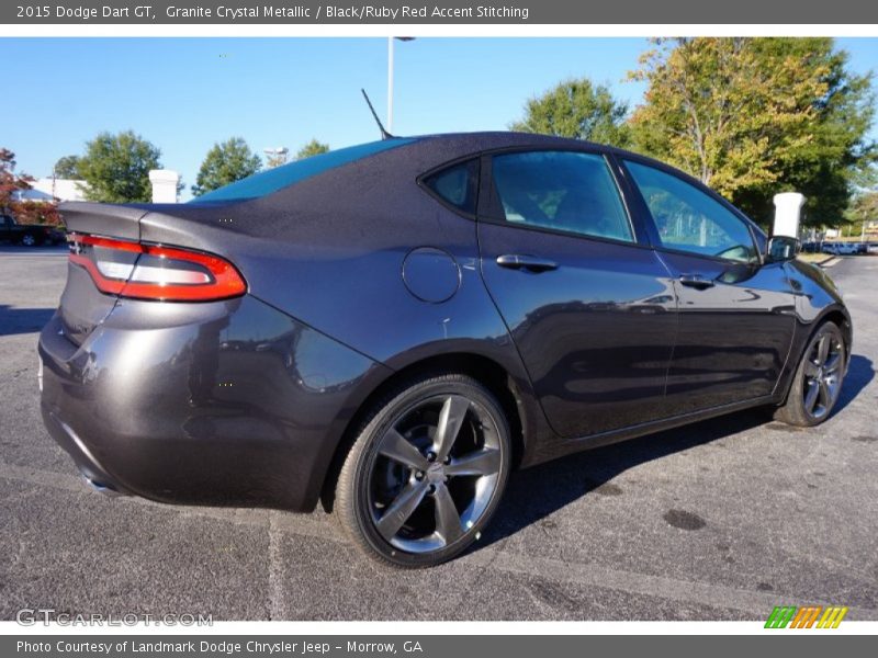 Granite Crystal Metallic / Black/Ruby Red Accent Stitching 2015 Dodge Dart GT