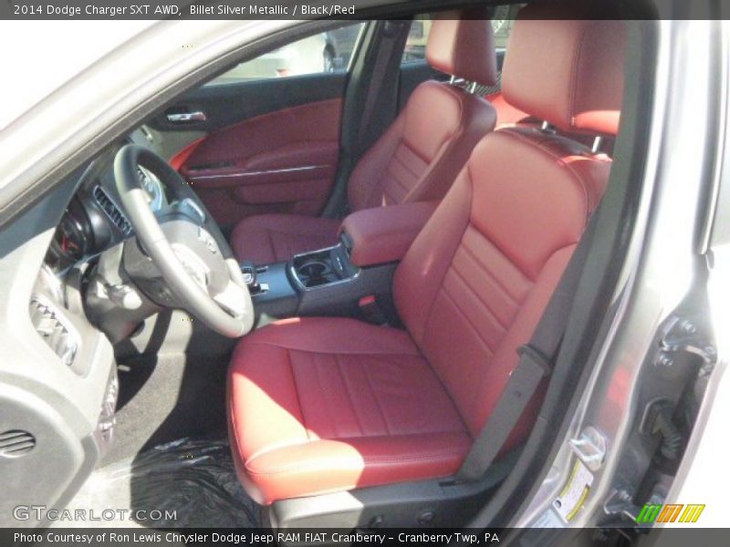 Billet Silver Metallic / Black/Red 2014 Dodge Charger SXT AWD