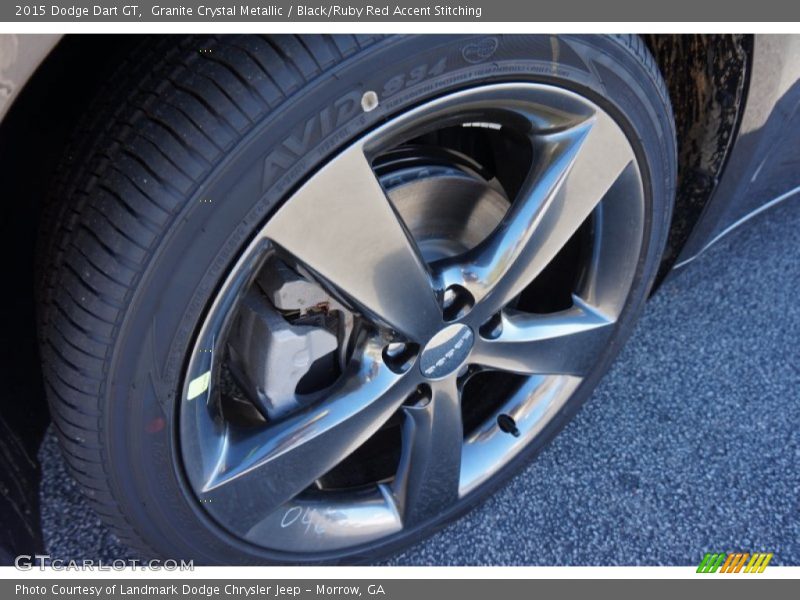 Granite Crystal Metallic / Black/Ruby Red Accent Stitching 2015 Dodge Dart GT