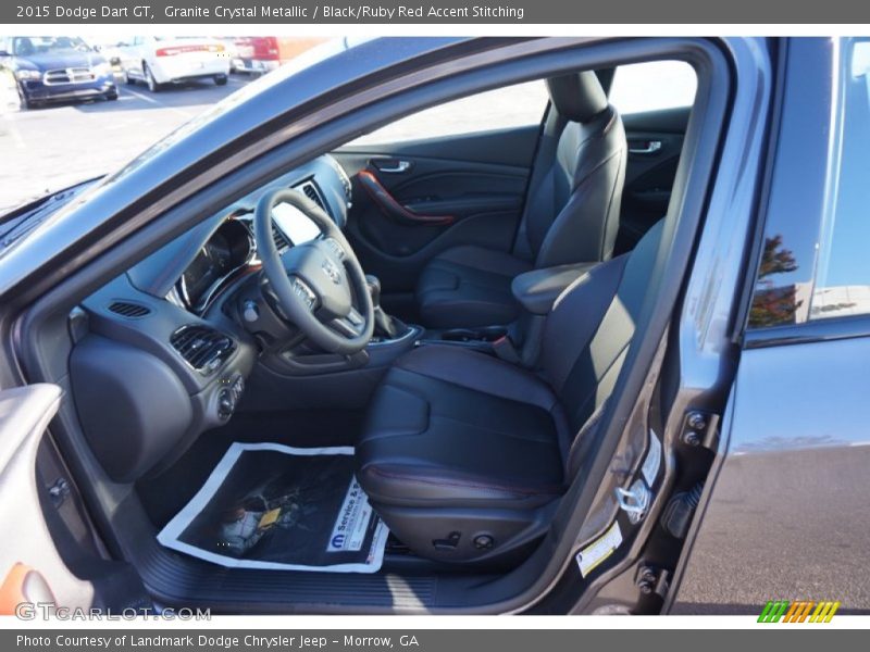 Granite Crystal Metallic / Black/Ruby Red Accent Stitching 2015 Dodge Dart GT