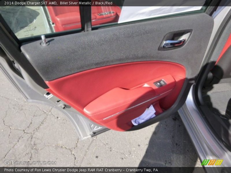Billet Silver Metallic / Black/Red 2014 Dodge Charger SXT AWD