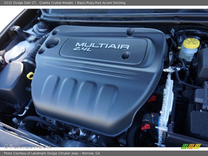 Granite Crystal Metallic / Black/Ruby Red Accent Stitching 2015 Dodge Dart GT