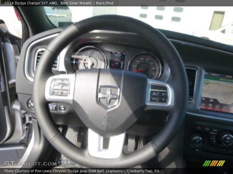 Billet Silver Metallic / Black/Red 2014 Dodge Charger SXT AWD