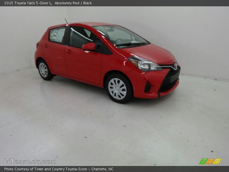Absolutely Red / Black 2015 Toyota Yaris 5-Door L