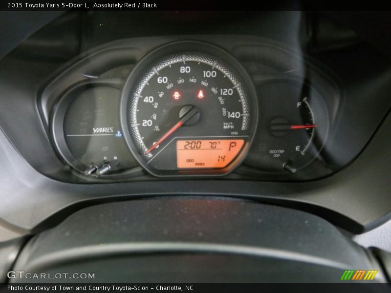 Absolutely Red / Black 2015 Toyota Yaris 5-Door L