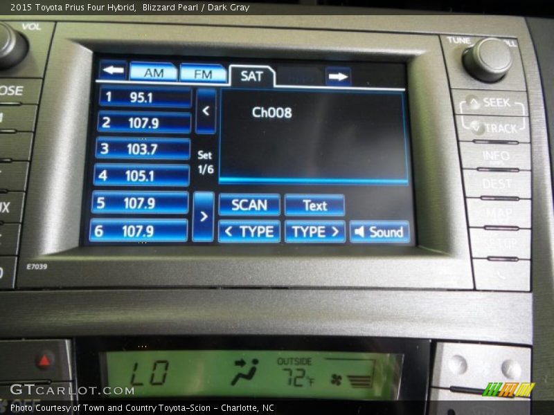 Blizzard Pearl / Dark Gray 2015 Toyota Prius Four Hybrid