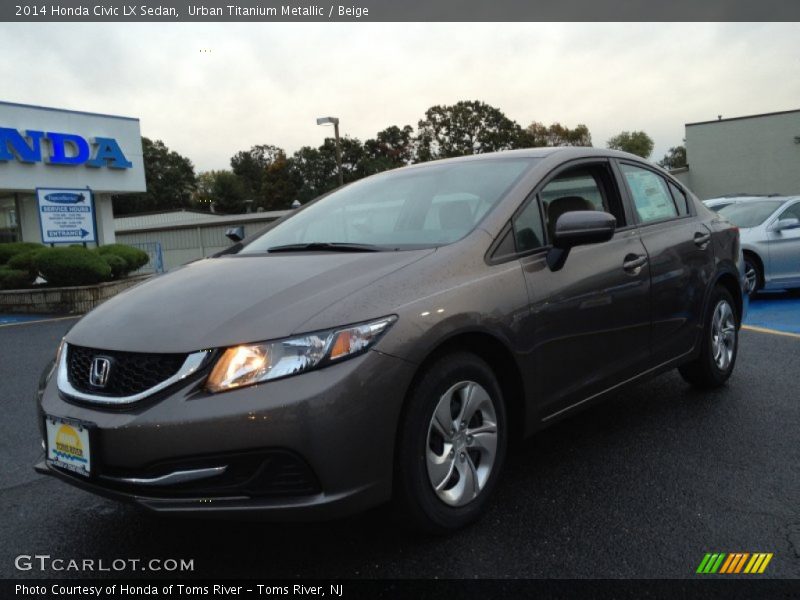 Urban Titanium Metallic / Beige 2014 Honda Civic LX Sedan