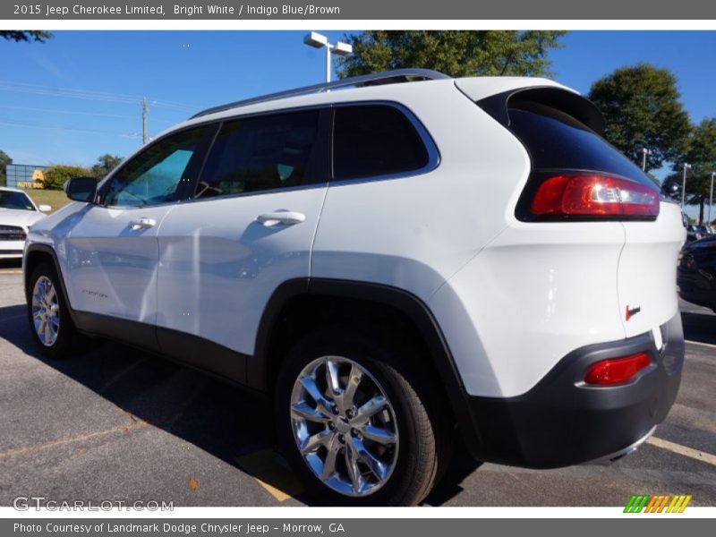 Bright White / Indigo Blue/Brown 2015 Jeep Cherokee Limited