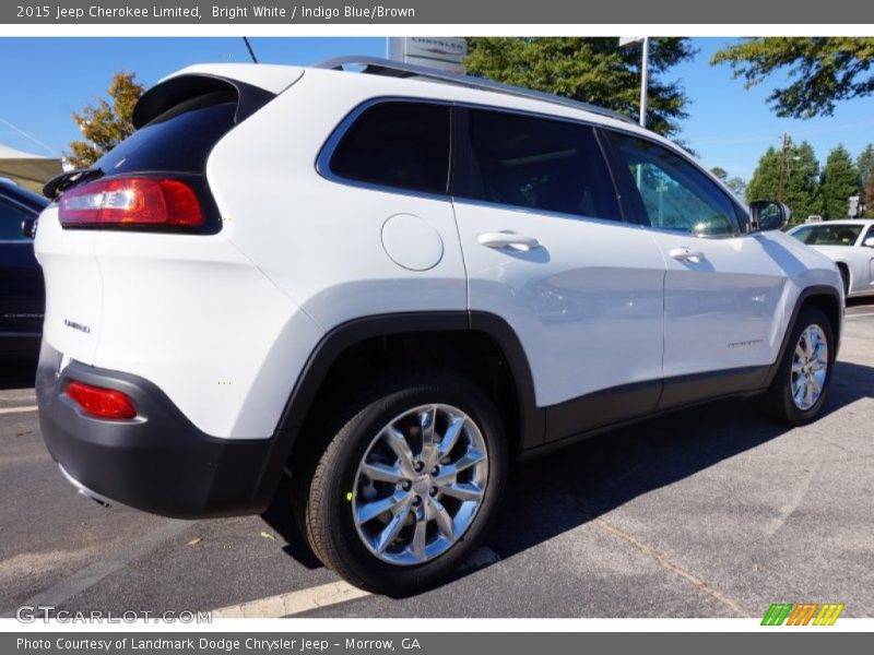 Bright White / Indigo Blue/Brown 2015 Jeep Cherokee Limited
