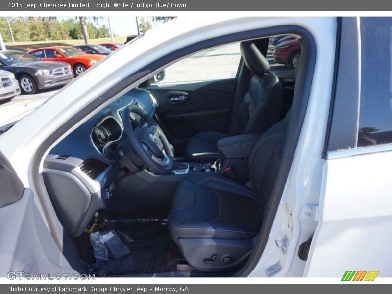 Bright White / Indigo Blue/Brown 2015 Jeep Cherokee Limited