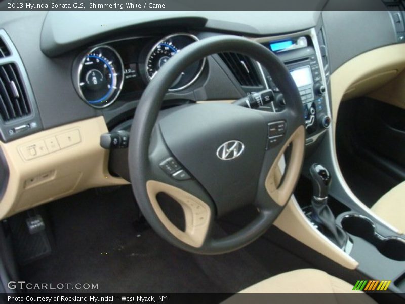 Shimmering White / Camel 2013 Hyundai Sonata GLS