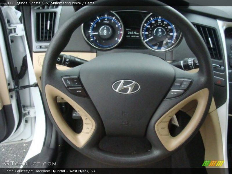 Shimmering White / Camel 2013 Hyundai Sonata GLS