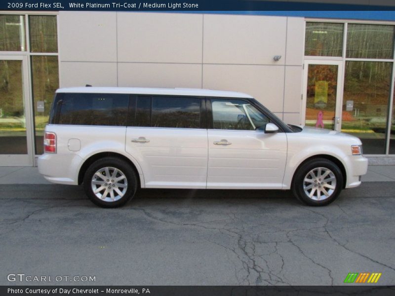 White Platinum Tri-Coat / Medium Light Stone 2009 Ford Flex SEL
