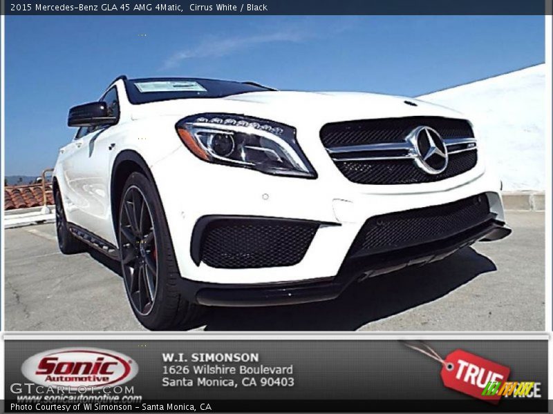 Cirrus White / Black 2015 Mercedes-Benz GLA 45 AMG 4Matic