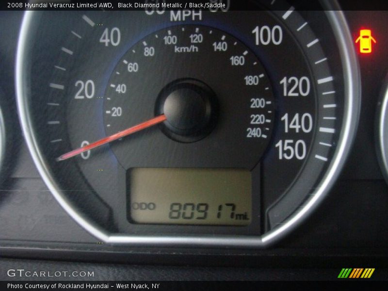 Black Diamond Metallic / Black/Saddle 2008 Hyundai Veracruz Limited AWD
